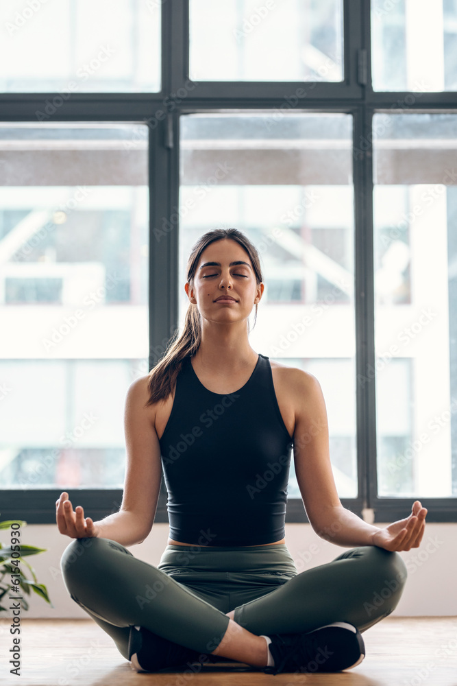 Sporty woman doing yoga exercises at home Sporty woman doing yoga exercises at home
