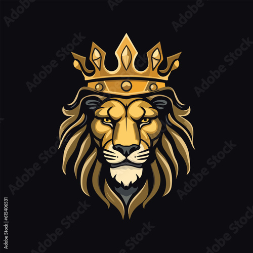 A lion head crown mascot