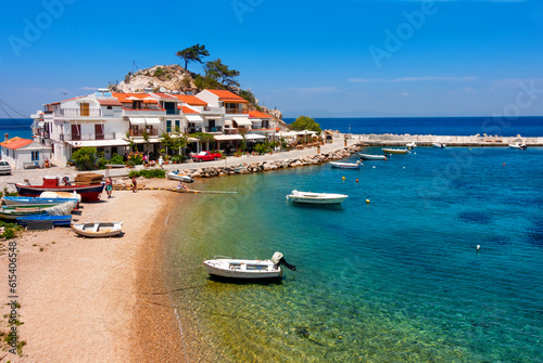 kokkari harbour, Samos island,Greece photo