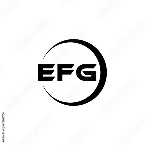 EFG letter logo design with white background in illustrator, cube logo, vector logo, modern alphabet font overlap style. calligraphy designs for logo, Poster, Invitation, etc.