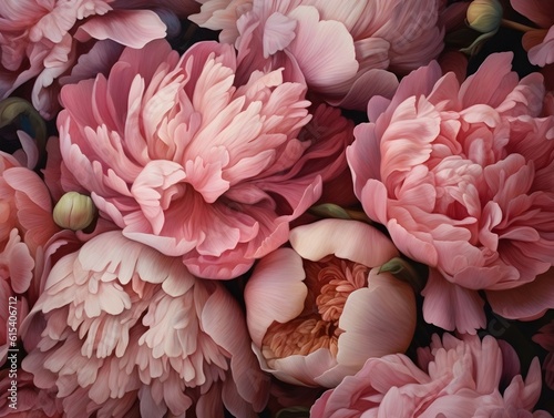 Fototapeta Naklejka Na Ścianę i Meble -  Peony flower luxury background. Generative AI