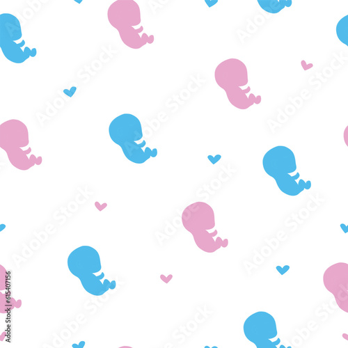 Pattern baby gender girl or boy party embryo vector illustration