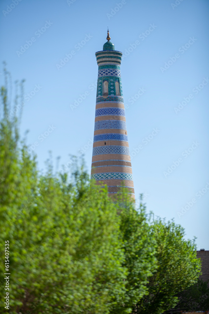 a tallest castle in uzbekistan with tree