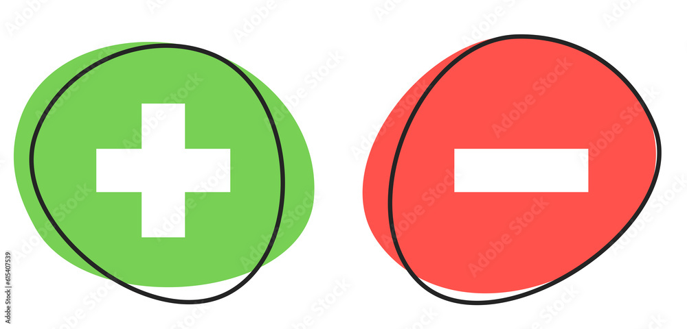 Fototapeta premium Buttons für Website oder Business: Plus und Minus