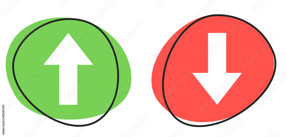 Buttons für Website oder Business: Pfeil hoch und runter Buttons für Website oder Business: Pfeil hoch und runter