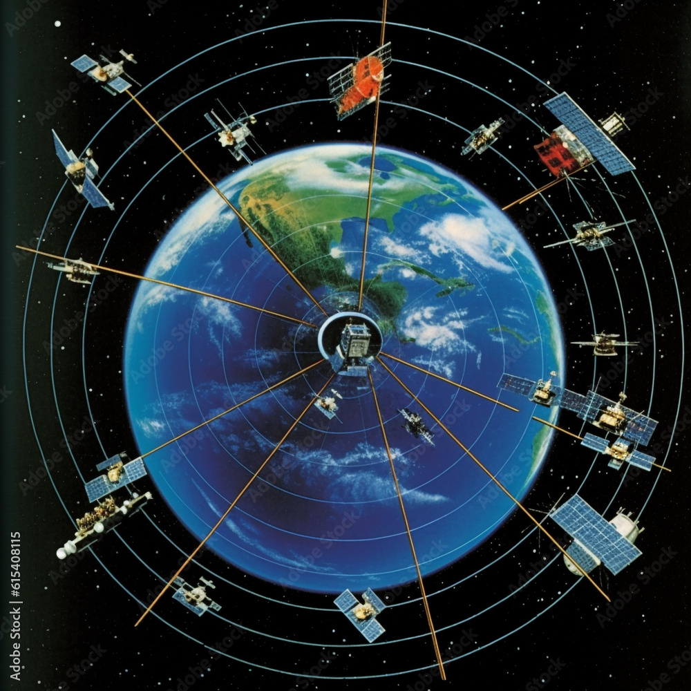 Satellite communications. Sphere of Technology: Human-Made Object in Space Reveals Stunning View of Planet Earth Satellite communications. Sphere of Technology: Human-Made Object in Space Reveals Stunning View of Planet Earth