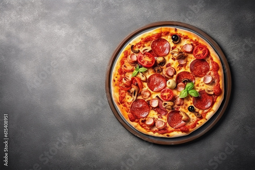 Pizza on concrete background