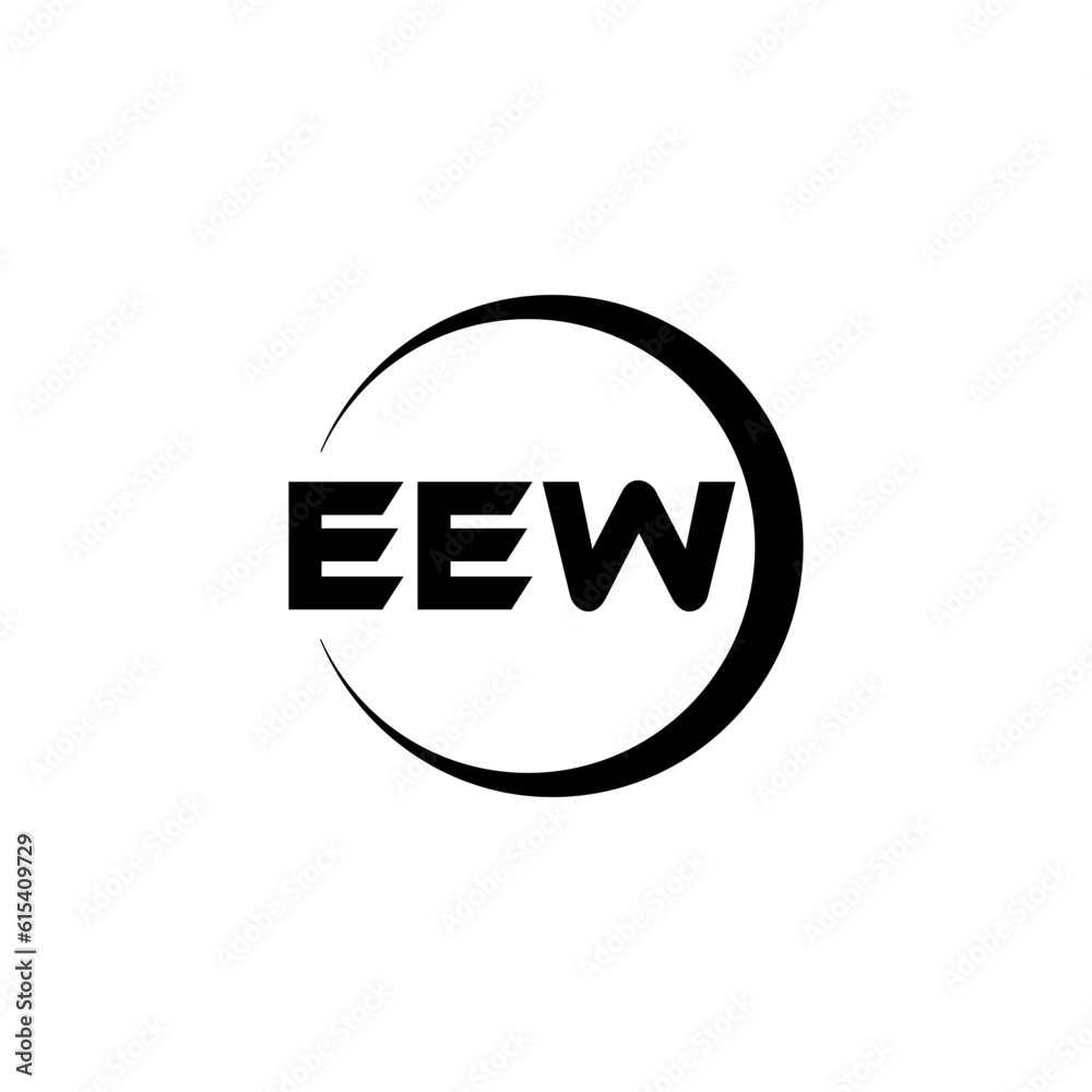 EEW letter logo design with white background in illustrator, cube logo, vector logo, modern alphabet font overlap style. calligraphy designs for logo, Poster, Invitation, etc.