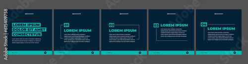 creative carousel template for social media post. Social media template with a Tosca blue theme