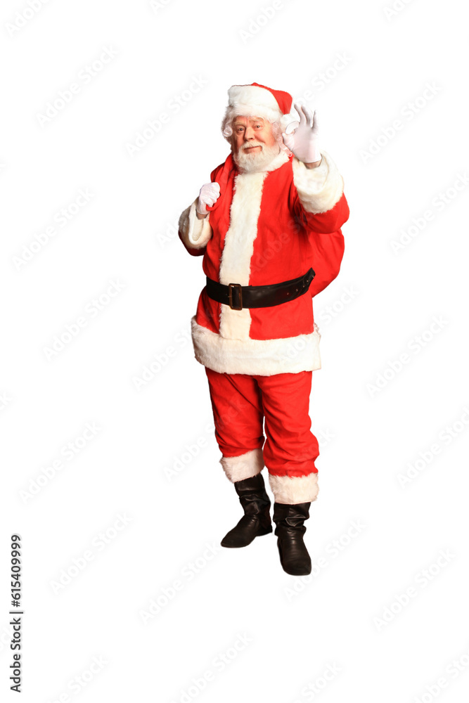 Traditional Santa Claus standing on a transparent background Traditional Santa Claus standing on a transparent background