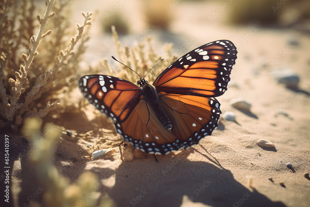 Fototapeta premium iceroy Butterfly's Camouflaged Beauty. Generative AI