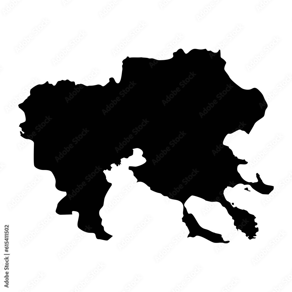 Central Macedonia region map, administrative region of Greece. Vector illustration.