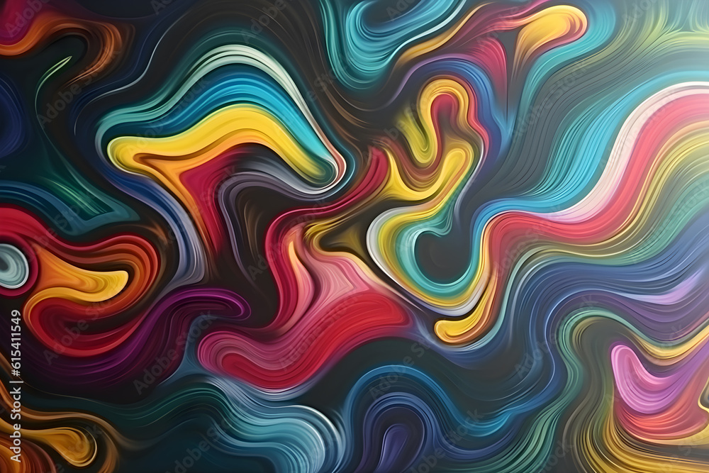 abstract liquid mural colorful ,generative ai