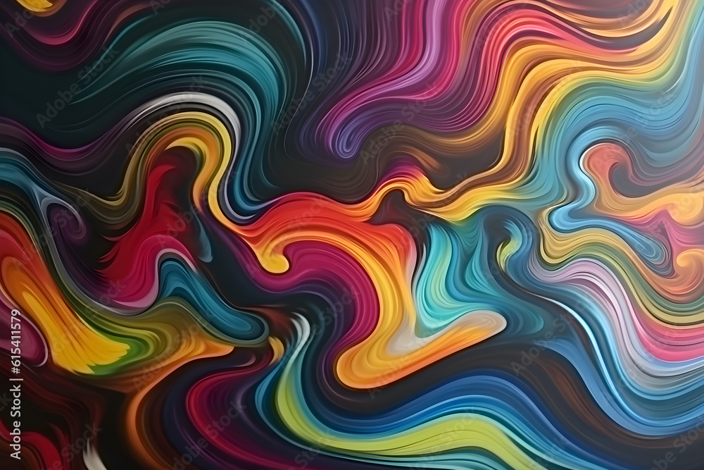 abstract liquid mural colorful ,generative ai