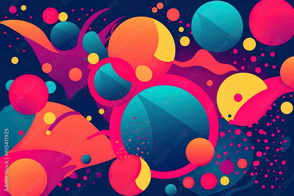Fondo colorido con burbujas, estilo pop. AI generative Fondo colorido con burbujas, estilo pop. AI generative