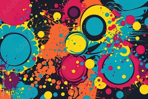 Fondo colorido con burbujas, estilo pop. AI generative photo