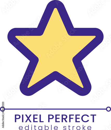 Star pixel perfect RGB color ui icon. Favourite. Select and save multimedia. Simple filled line element. GUI  UX design for mobile app. Vector isolated pictogram. Editable stroke. Poppins font used