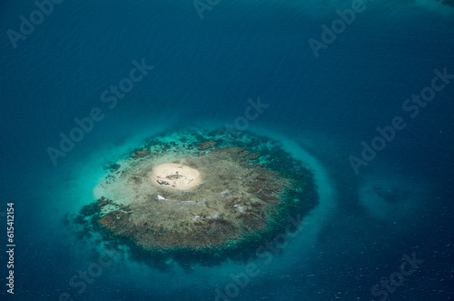 Small Tropical island in the Caribbean sea, San Blas, Panama - stock photo