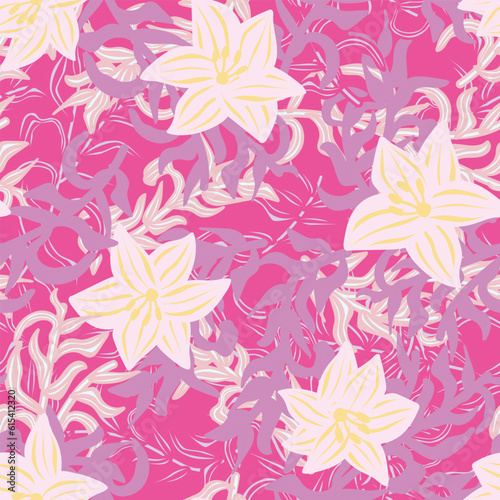 Fototapeta Naklejka Na Ścianę i Meble -  Colourful Floral Seamless Pattern Design Background
