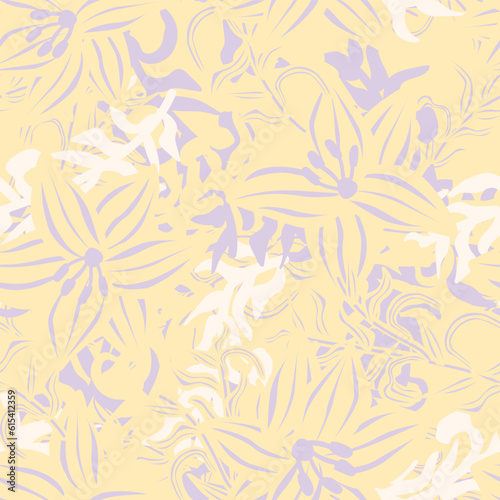 Pastels Floral Seamless Pattern Design Background