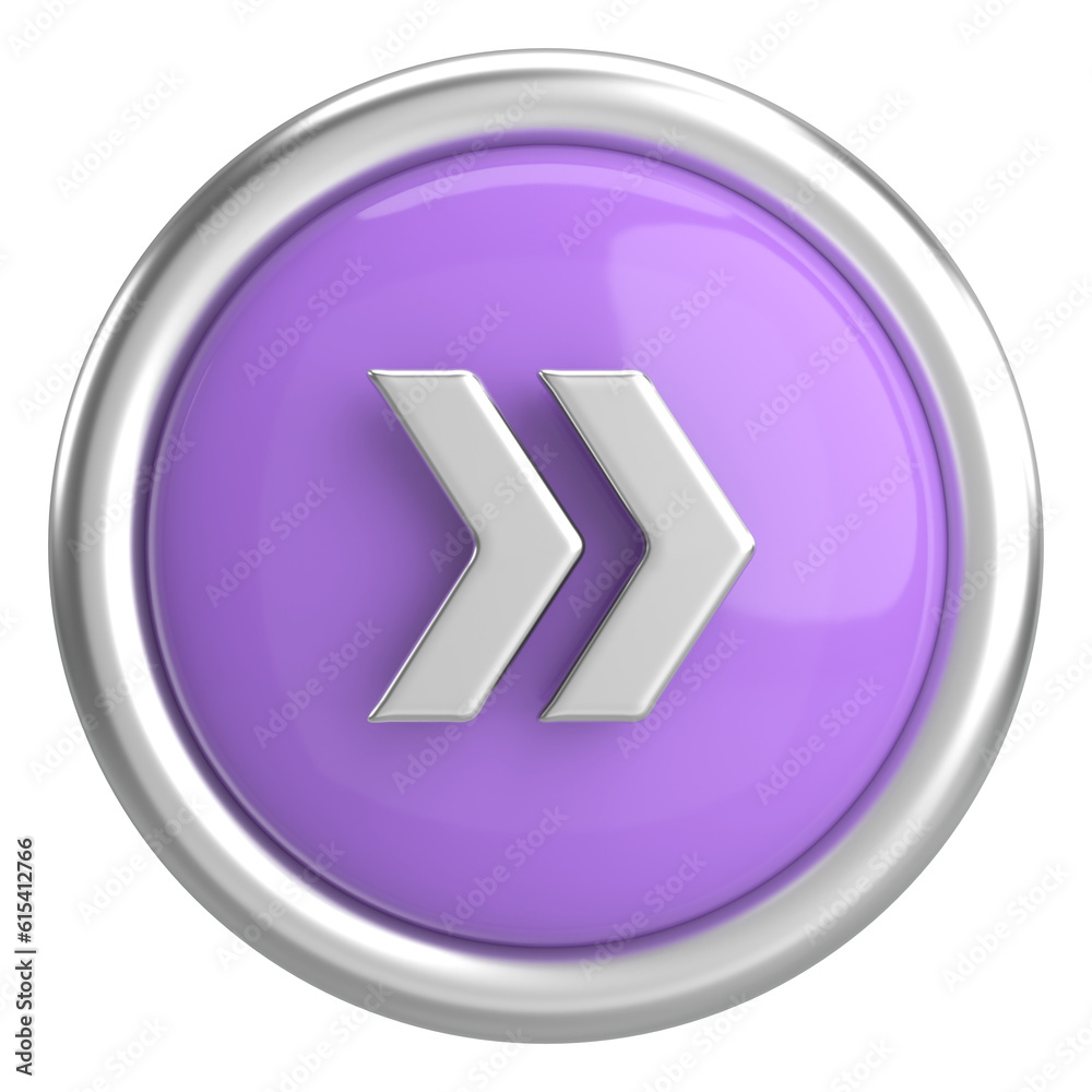 Next button. Continue button. 3D illustration. Next button. Continue button. 3D illustration.