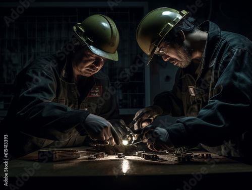 Profesionales arreglando