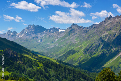 Rocky peaks in the Tirol Alps. Scenic mountain landscape. Austria. Europe
