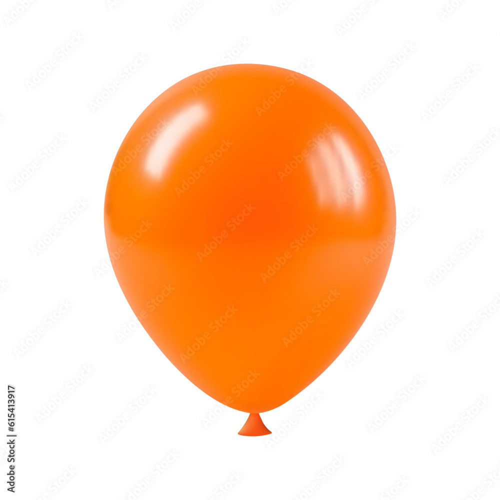 Orange balloon on white background Orange balloon on white background