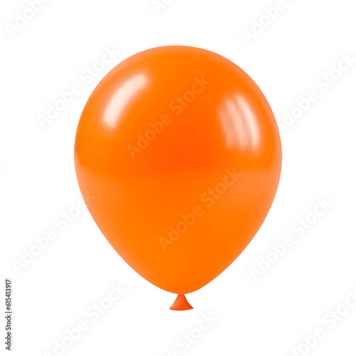 Orange balloon on white background
