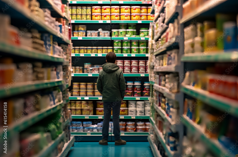Boy in Grocery Store, generative ai
