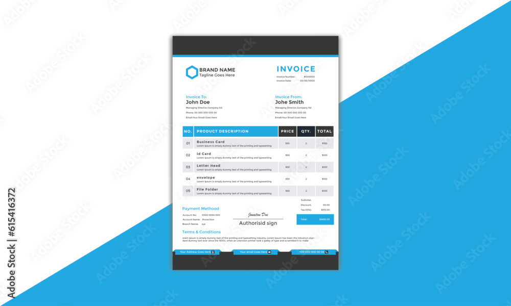 Professional,Invoice Design,Bill,Billboard,Bill design,Letterhead,Stationary,Banner,Visual  Design,Minimal,Business