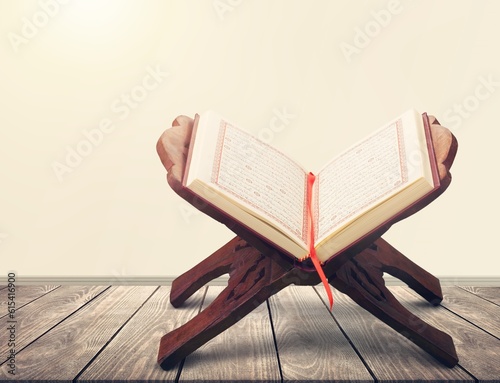 Canvas Print Islamic concept -  Quran book of Muslim on a stand