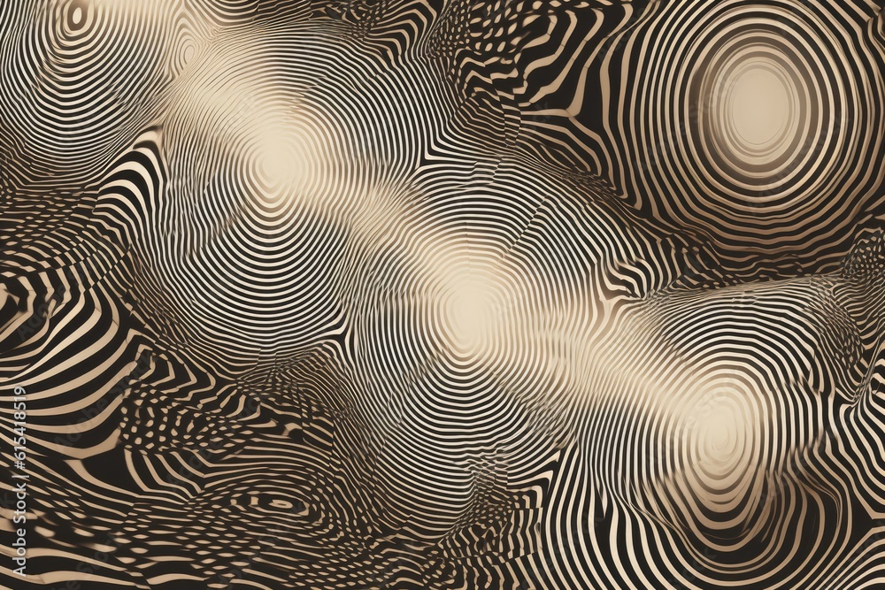 Abstract illusion background with circles.