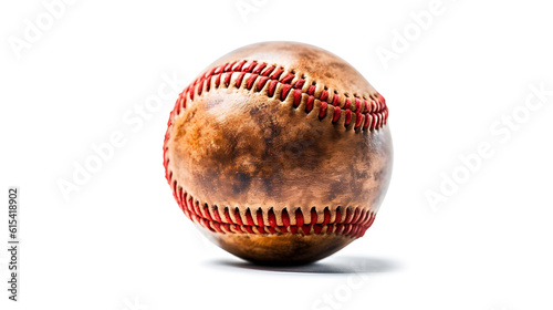 closeup baseball on the isolate white background created with Generative AI