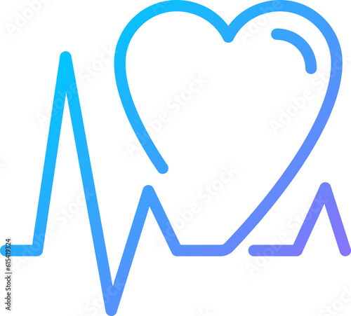 Cardiology pixel perfect gradient linear vector icon. Cardiovascular system examination. Medical test. Healthcare. Thin line color symbol. Modern style pictogram. Vector isolated outline drawing