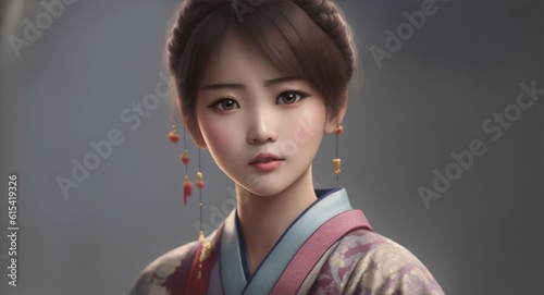 着物の着たキレイなアジア系の女性_Generative AI