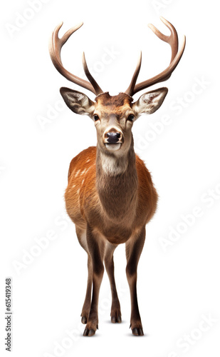 Beautiful deer realistic photo character generative AI illustration isolated on white background. Lovely wild animals concept © Uros Petrovic