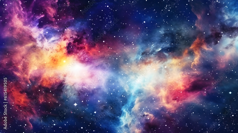 Colorful galaxy deep space created with Generative AI