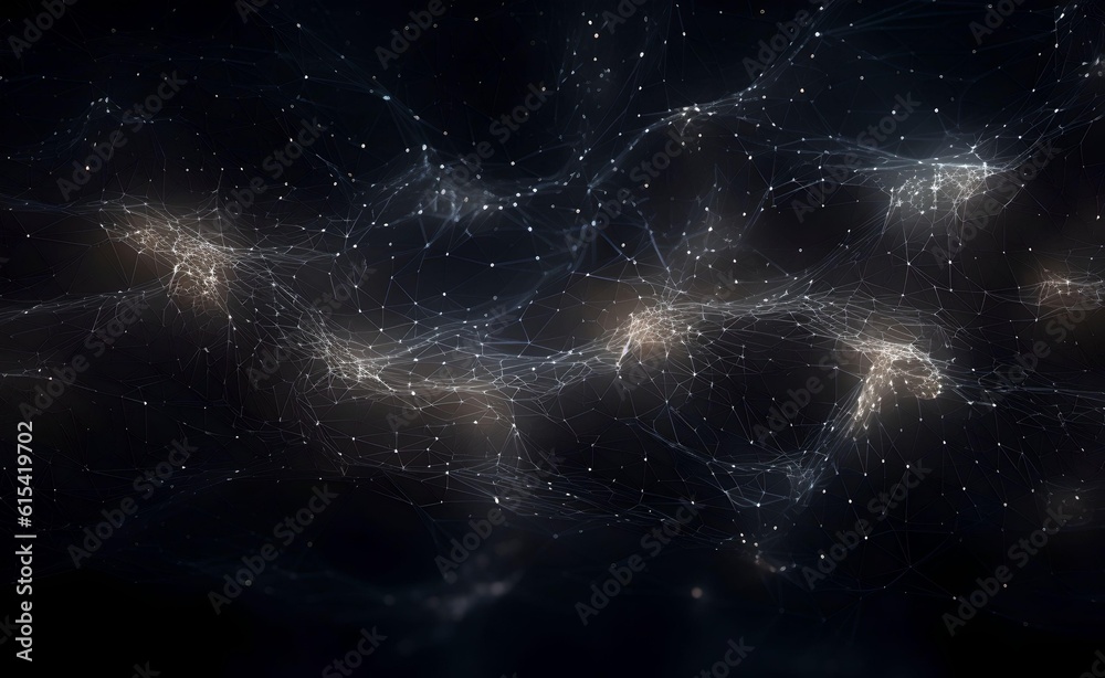 Naklejka premium AI Neural Nets. Futuristic Background of Artificial Intelligence Neural Networks. Black Background. Generative AI.