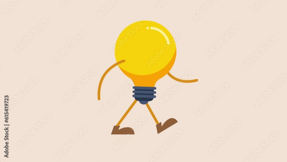 Light Bulb walking animation.