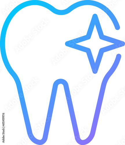 Tooth pixel perfect gradient linear vector icon. Dental care and hygiene. Grinding teeth. Healthy molar. Dentistry. Thin line color symbol. Modern style pictogram. Vector isolated outline drawing