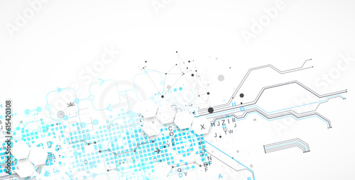 Abstract background on technological and scientific topics. CPU concept.