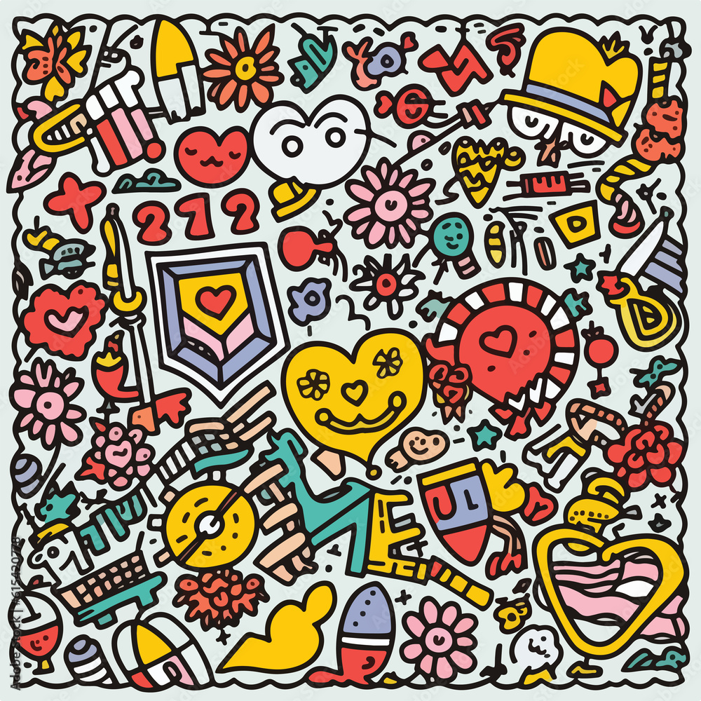 Obraz premium monster, pattern, background, illustration, vector, seamles