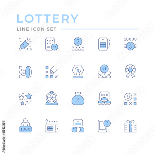 Set color line icons of lottery