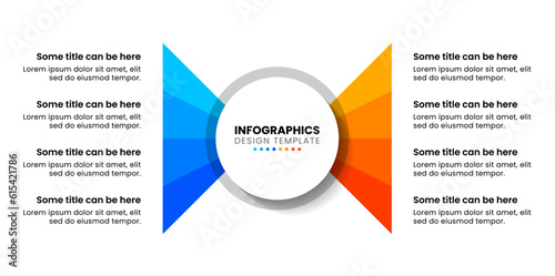 Infographic template. Circle with 8 steps and a title in the middle