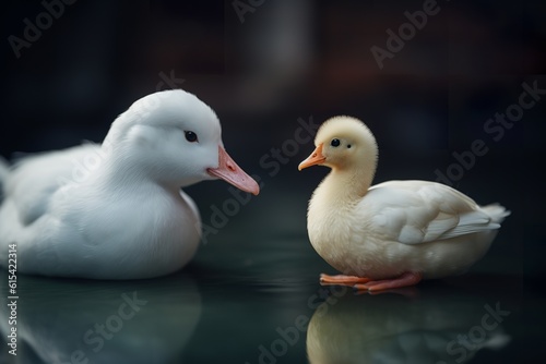 Whimsical White Duo: White Duck and White Mouse in Ultra Detail, White Duck, White Mouse, Whimsical, Ultra Detail, Animals, Nature, Wildlife, Cute,