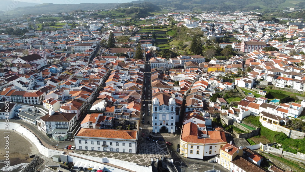 Obraz premium Foto aérea drone Terceira Islas Azores , Portugal
