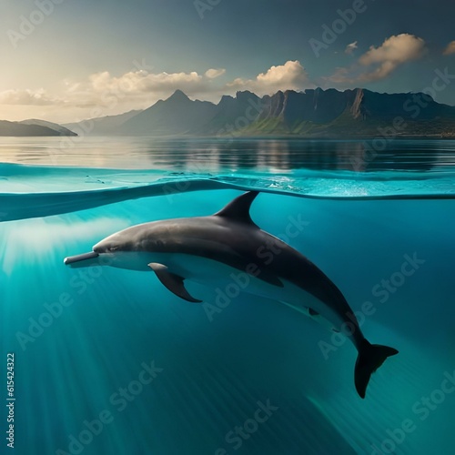 dolphins in the sea AI GENERATED © Ayesha