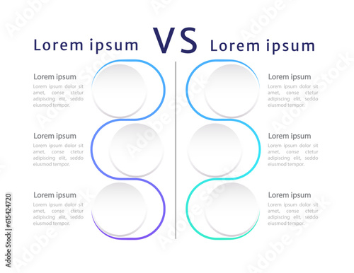 Versus neumorphic circles infographic chart design template. Abstract infochart with contour. Instructional graphics with 5 step sequence. Visual data presentation. Myriad Pro font used