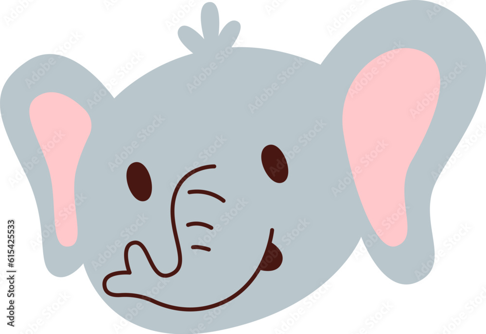 Childish Elephant Face Childish Elephant Face